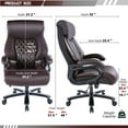 Big and Tall Office Chair 400 lbs Executive Leather Swivel Chair with