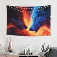 thumbnail image 2 of Easygdp Red And Blue Fire Wolf Tapestry Wall Hanging, Wall Tapestries for Bedroom Aesthetic Living Room Office Decor 60x40in, 2 of 8