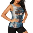 thumbnail image 2 of Fotbe Cargo Ship At Sea Womens Loose Fit Casual Flowy Slim-Fit Tank Tops Athletic Round Neck Trendy Sleeveless Summer Tops for Gym and Yoga-XX-Large, 2 of 7