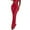 Red, variant on Miluxas Women Faux Leather Pants Clearance PU High Waist Straight Leg Pants with Pockets Leather Leggings Bell Bottom Flare Pants Brown 8(L)