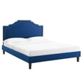 thumbnail image 2 of Modway Adelaide Modern Performance Velvet King Platform Bed in Navy, 2 of 10