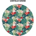 thumbnail image 6 of Hawaiian Leaf Round Tablecloth Summer Tropical Palm Leaves Table Cloths Floral Circular Table Cover Waterproof Wipeable Tabletop Decor for Dining Kitchen Camping Picnic Party 60 Inch, 6 of 6