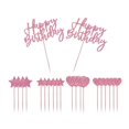 thumbnail image 2 of 2 piezas para decoración de tartas, de confeti para bebé, palillos para postre, decoración para cupcakes Macarena topper de pastel de feliz cumpleaños, 2 of 5