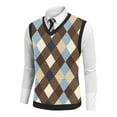 thumbnail image 6 of ZCFZJW Mens Argyle Knitwear Vest Plus Size V Neck Sleeveless Lightweight Slim Fit Pullover Knitted Sweater Casual Work Business Tank Tops Navy#03 XXXXL, 6 of 6