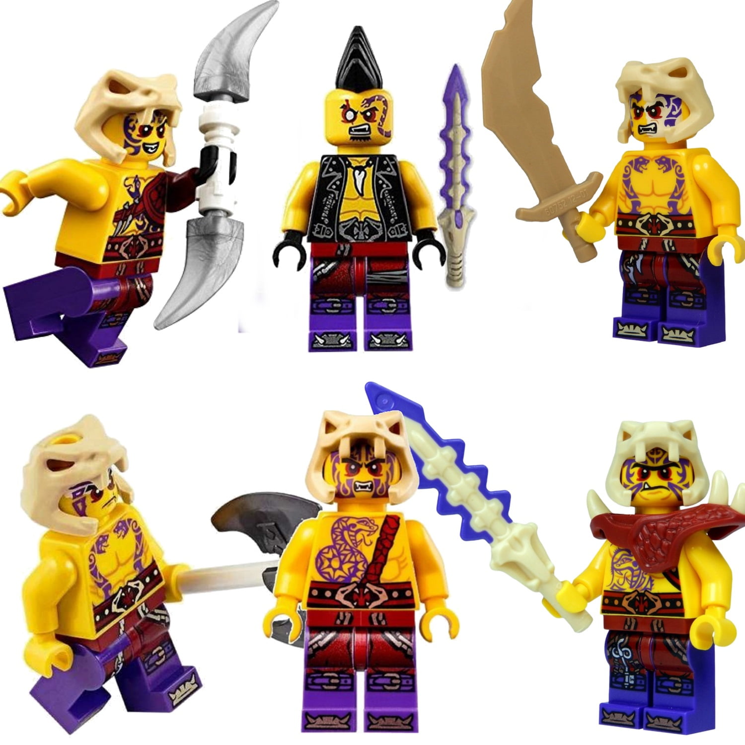 LEGO Ninjago Set of Anacondrai Warriors Zugu, Eyezor, Krait, Kapau,  Sleven Chope