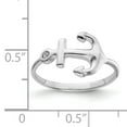 thumbnail image 3 of 925 Sterling Silver Rhodium-plated Polished Anchor Ring, 3 of 3