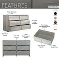 thumbnail image 3 of 6-Drawer Dresser with Extra Large Fabric Bins, Wood Frame Storage Organizer for Bedroom, Living Room, or Hallway, Versatile Design Doubles as a TV Stand, Ideal for Home Organization, Grey, 3 of 16