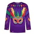 thumbnail image 3 of Penkiiy Carnival Blouse Men's Mardi Gras Fashion Printing Casual Round-Neck 3/4 Sleeve T-shirt Blouse L Multicolor, 3 of 3