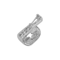 Unique Bargains 1 Pc Fake Grills Hip Hop Long Rhinestone Teeth Grillz Silver Tone