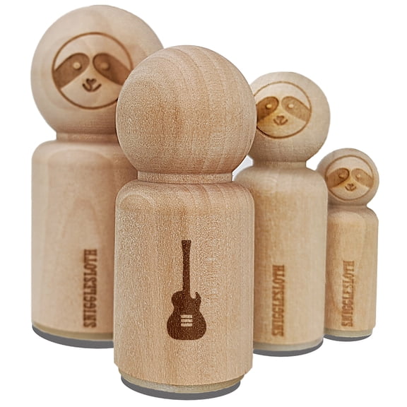 Electric Guitar Silhouette Rubber Stamp for Scrapbooking Crafting Stamping - Mini 1/2 Inch