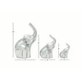 thumbnail image 4 of DecMode Aluminum Contemporary Elephant Sculpture, Silver, 3 - Pieces, 4 of 4