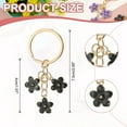 thumbnail image 2 of Uxcell Flower Keychains Charm, Cherry Blossom Enamel KeyChains Cute Floral Keyring Pendant for Women Girls Black, 2 of 6