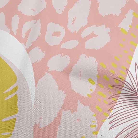 oneOone Georgette Viscose Rose Pink Fabric Tropical Abstract Leaves Sewing Fabric By The Yard Printed Diy Clothing Sewing Supplies 42 Inch Wide