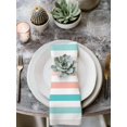 thumbnail image 2 of Teal Pink Striped Cloth Napkins Set of 6 Reusable Dinner Napkins, Farmhouse Stripes Simple Art Cocktail Napkin Washable Table Napkins for Wedding/Holiday Party/Baby Shower 20"x20", 2 of 7