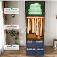 thumbnail image 4 of ANPOO 94''H Brown Extra Tall Armoire Wardrobe Closet w/ Top Cabinet & 2 Drawers, Farmhouse 2 Doors Armoire Wardrobe Closet w/ Barn Door & Sensor Light, LED Wooden Large Armoire for Bedroom, 4 of 10