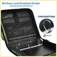 thumbnail image 4 of Black Palm Fronds Printed Zipper Binder with Handle&Shoulder Strap 2 inch 3 Ring 500+300 Sheet Capacity File Folder Organizer, 4 of 8