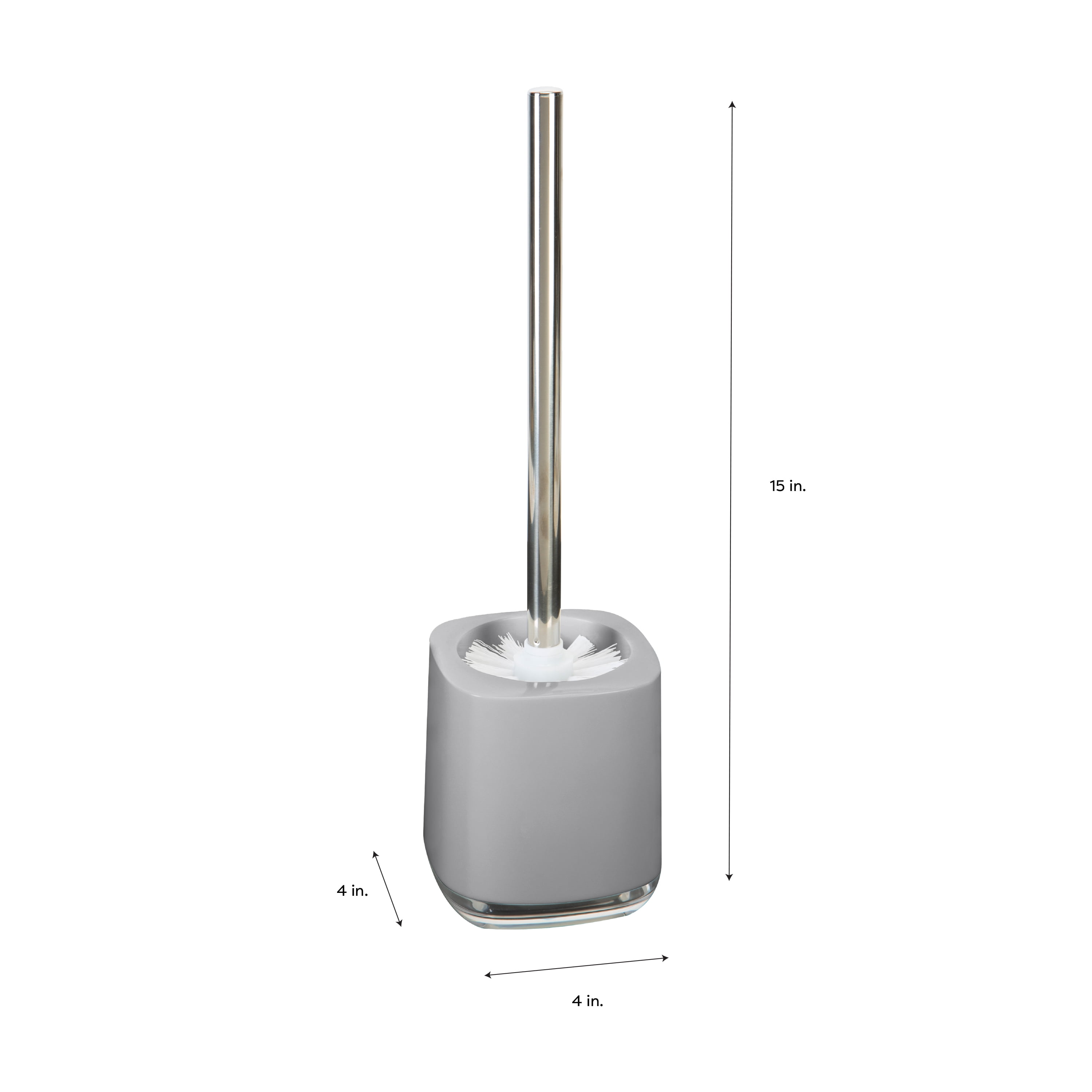 Bath Bliss Luxury Plastic Toilet Brush Holder in Gray