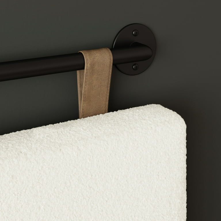 Modern Fluted Matte Black Wall-Mounted Bathroom Towel Rack +