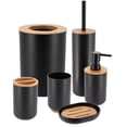 thumbnail image 6 of Black Padang Bathroom Accessory Set 6-Pieces Bamboo, 6 of 6