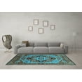thumbnail image 3 of Ahgly Company Indoor Rectangle Oriental Light Blue Industrial Area Rugs, 7' x 9', 3 of 4