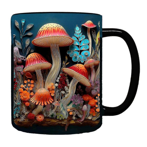 2024 NEW Magic Mushrooms Mug Ceramic Coffee Mug Tea Cup with 3D Magic Mushrooms Mugs