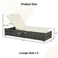 thumbnail image 3 of 2-Piece Outdoor Chaise Lounge Chair Set with Adjustable Backrest, Beige Cushion & Gray Rattan, PE Wicker + Steel Frame for Poolside, Beach, Garden, Patio, 3 of 7