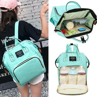 Diaper Bag Backpack, Waterproof 25L Roomy Baby Backpack Diaper Backpack for Boy and Girl with 2 Stroller Straps- Green