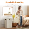 thumbnail image 4 of Cesto de ropa Lifewit de 150 litros con tapa y bolsas extraíbles, color beige, 4 of 9