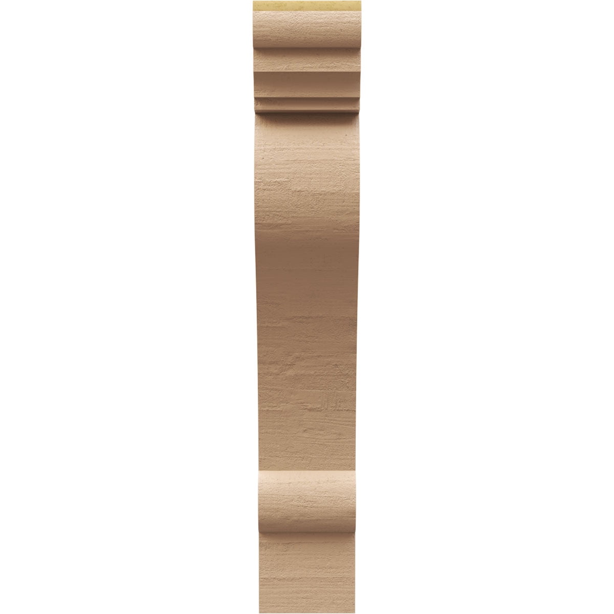 3"W x 6"D x 18"H Thin Mayflower Rough Cedar Woodgrain TimberThane Corbel, Primed Tan