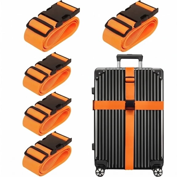 4 Pack Bright Color Adjustable Luggage Straps, Durable Suitcase Belts for Travel Luggage Securing