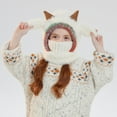 thumbnail image 2 of AJGRHE Kids Winter Hat With Ear Soft Lamb Design Knitted Face Neck Warmer Integrated Cold Weather For Boys And Girls White 4-13 Years, 2 of 3