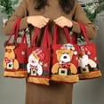 thumbnail image 2 of Mosey Christmas Gift Handbag Portable Handle Cartoon 3D Santa Snowman Elk Bear Heavy Duty Cloth Grocery Treat Candy Party Favor Present Bag, 2 of 8