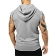 thumbnail image 3 of WTXUE Sweatshirts & Hoodies Short Sleeve, Hooded Shirts for Men Men Spring Summer Vest Shirt Sports Top Raglan Sleeve Hoodie LooseCotton Solid | Athleisure for Men Grey 3XL, 3 of 8