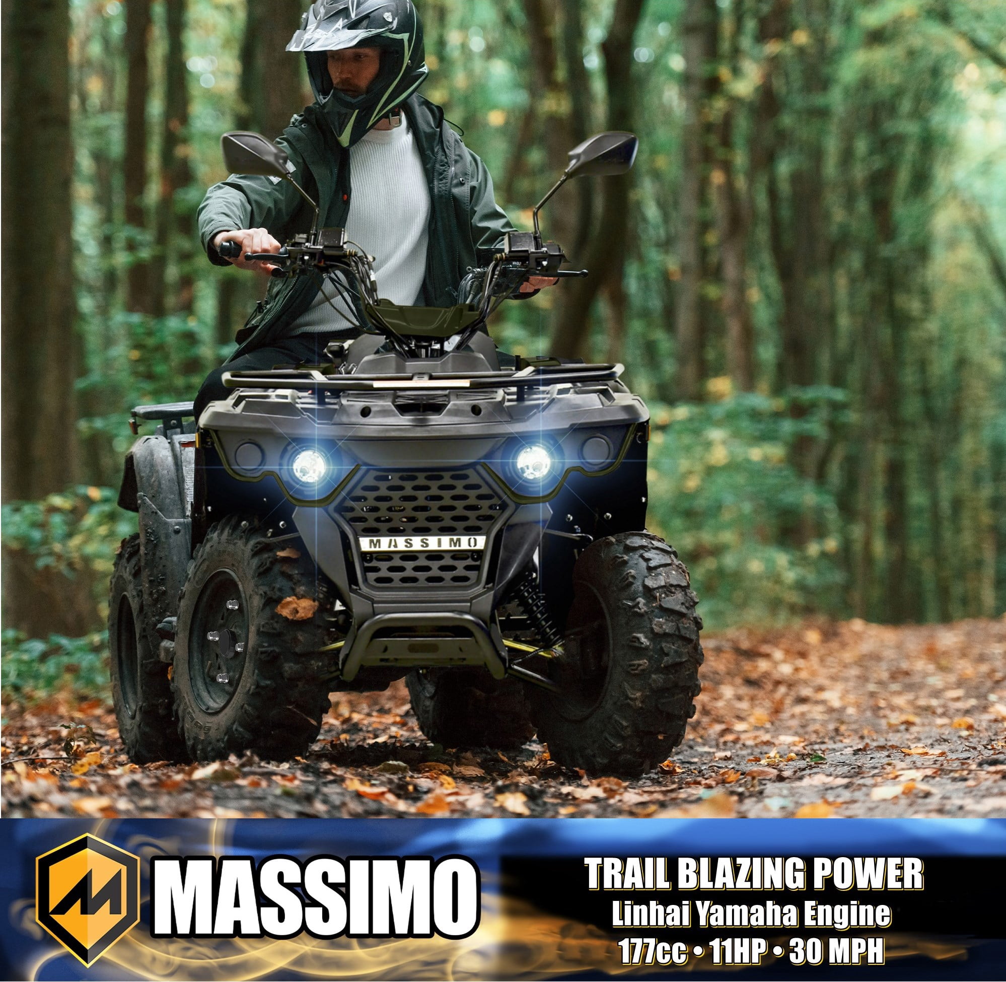 Massimo MSA210 Adult ATV 177cc Quad All-Terrain Vehicle - Green