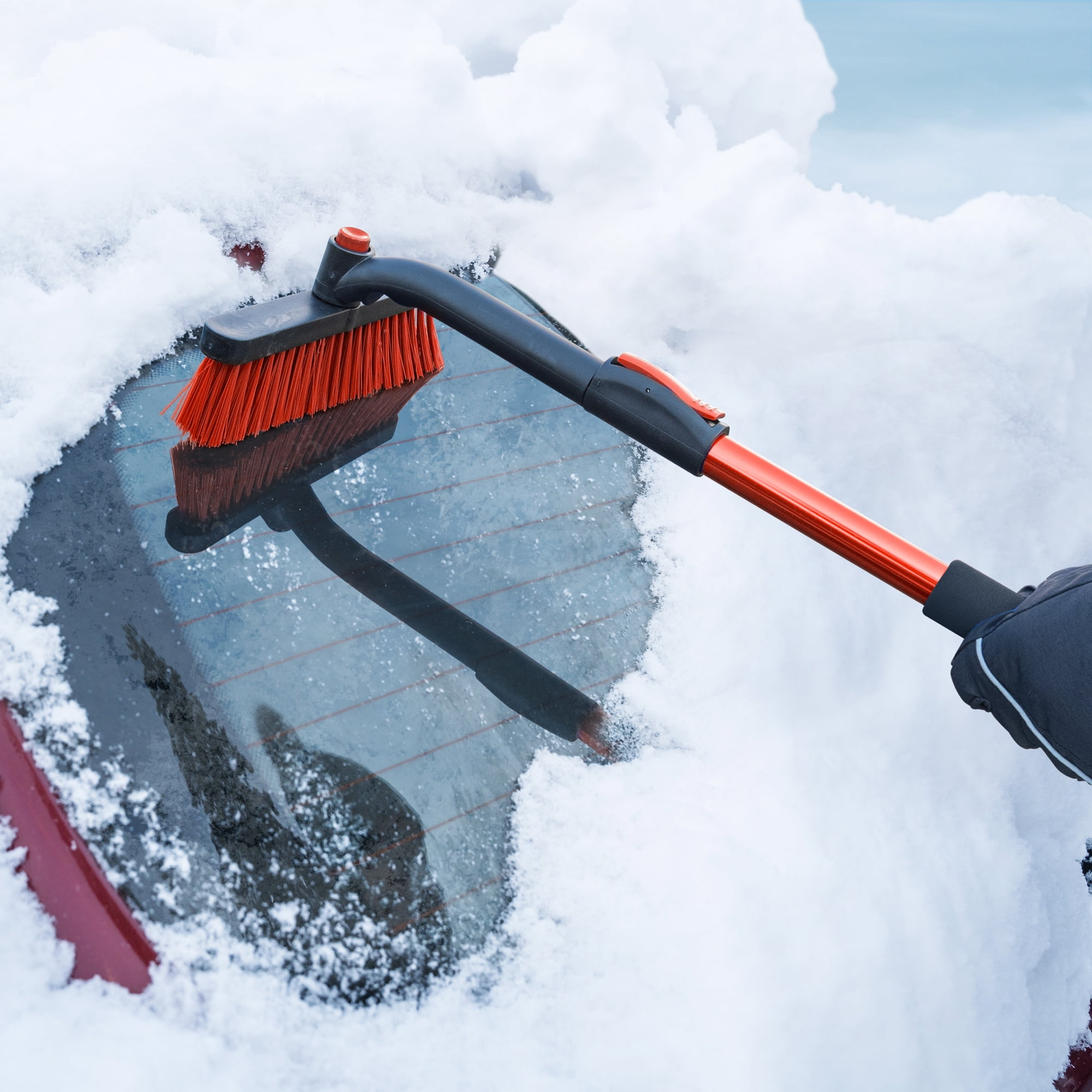 Motor Trend Winter Snow Brush,Broom with Soft Ergonomic Foam Grip, Ice  Scraper for Car Windshields 
