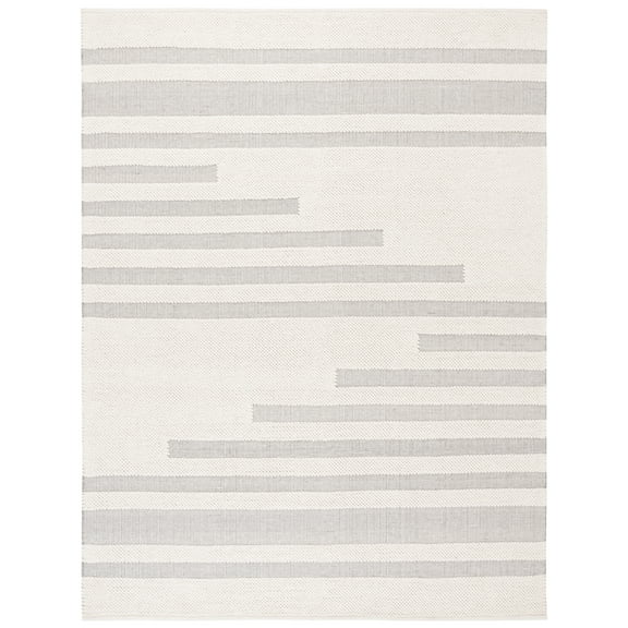 SAFAVIEH Natura Dara Geometric Striped Wool Area Rug, Ivory/Grey, 8' x 10'