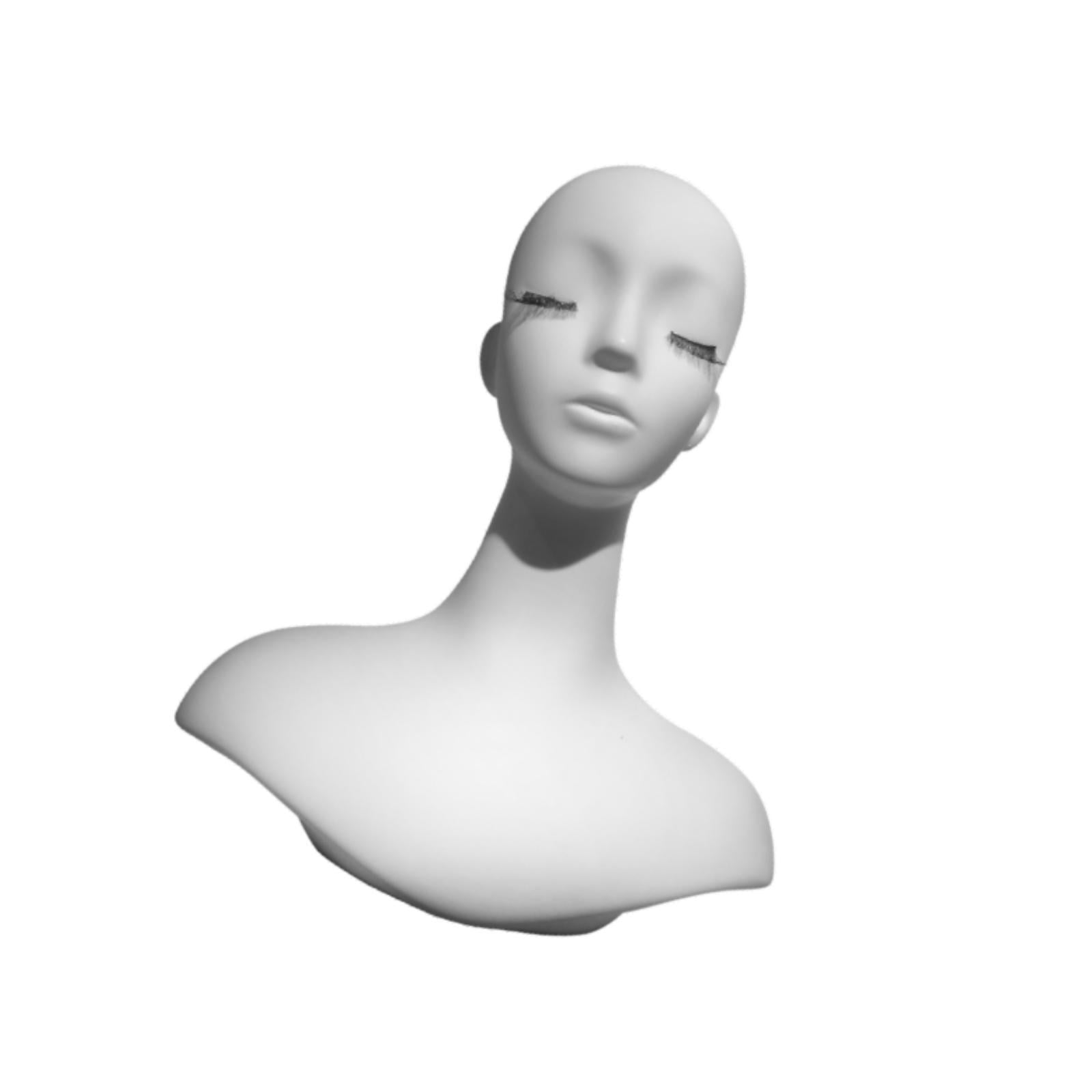 TOOYFUL Mannequin Head Holder Multipurpose Display Rack with Shoulder Female Head Rack for Scarf Hairpieces Earrings Hats Jewelry