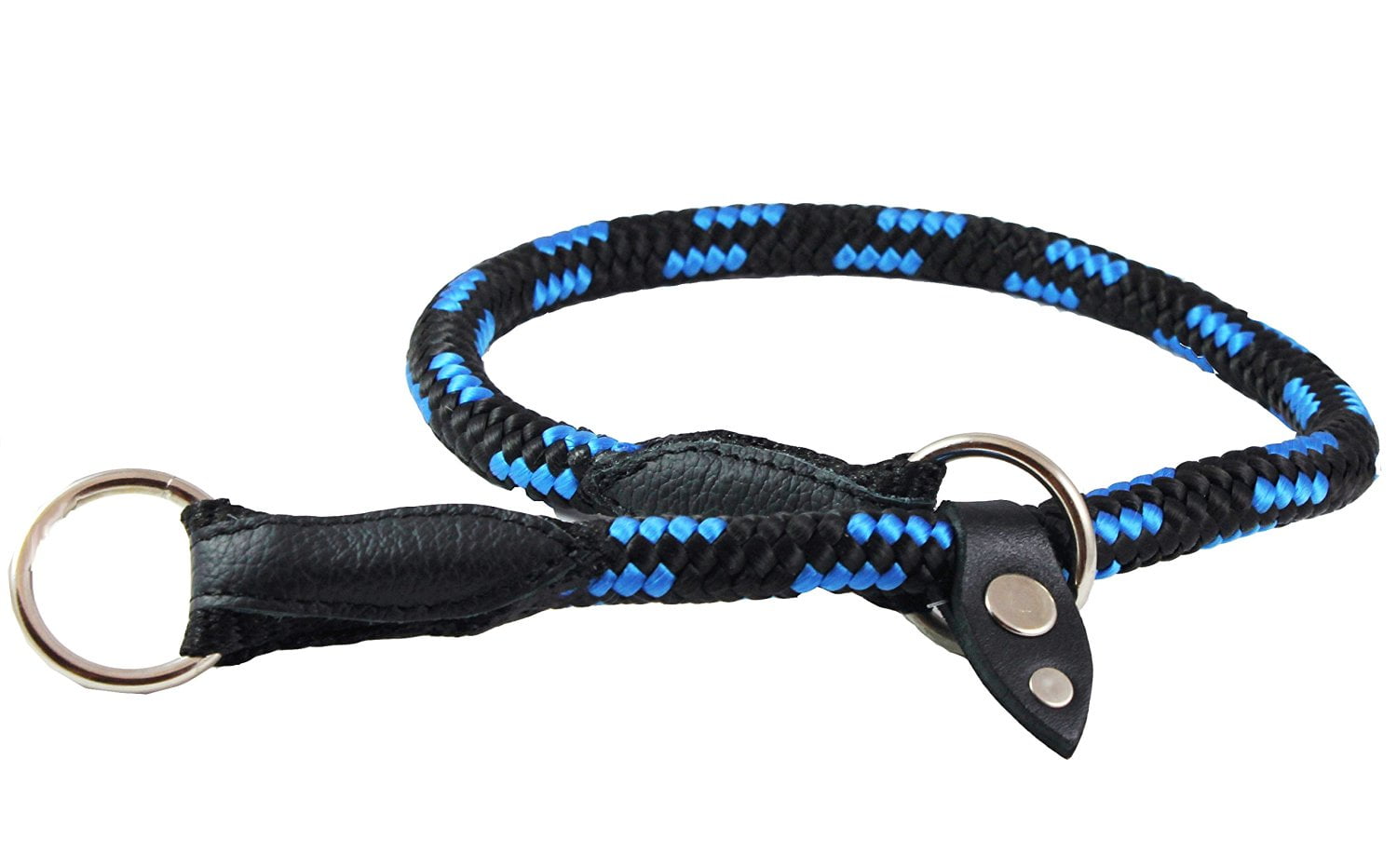 Dogs My Love Round Braided Rope Nylon Choke Dog Collar with Sliding