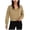 Khaki, variant on Women's Cropped Half Zip Pullover Quarter Zipper Long Sleeve Sweatshirt for Casual Wear (White, S)