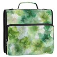 thumbnail image 2 of Water-Resistant 3-Ring Binder Organizer with Multiple Pockets Zipper Binder Bag for Office Green Tie-dye Flowers, 2 of 8