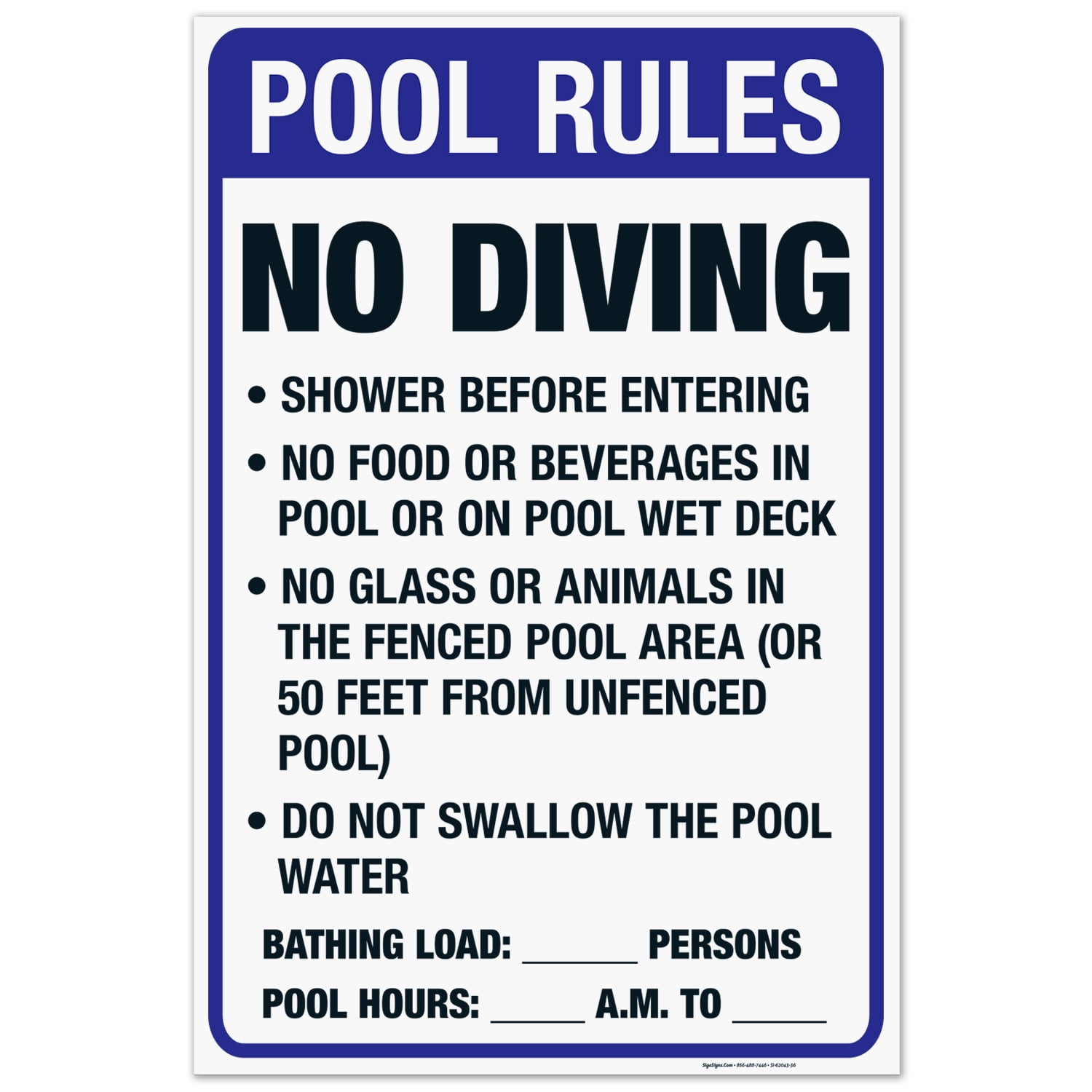 Florida Pool Rules Sign, Complies With State Of Florida Pool Safety