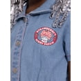 thumbnail image 3 of Strawberry Shortcake Toddler Girl Denim Romper with Short Sleeves, Sizes 12M-5T, 3 of 8