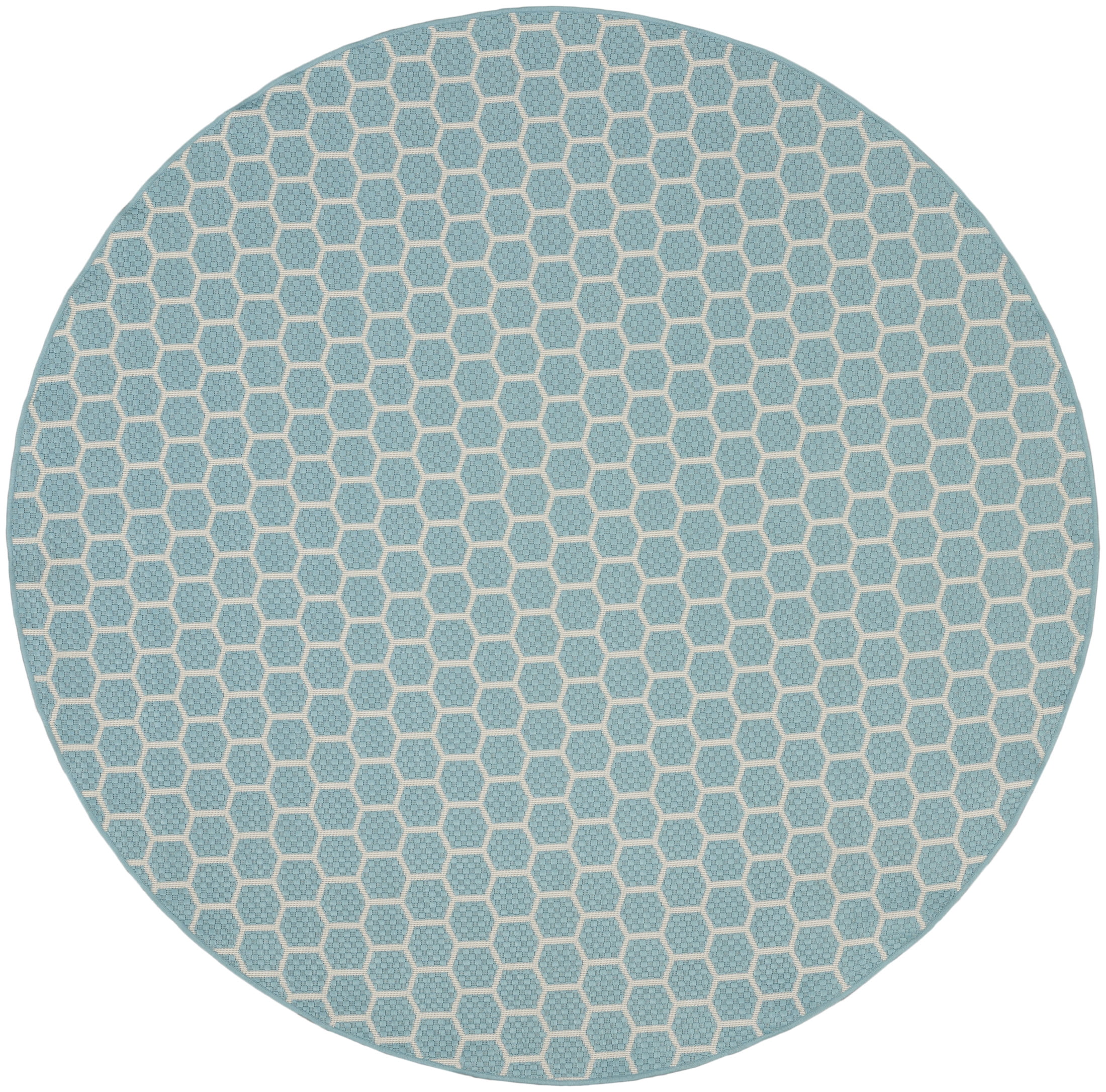 Nourison Twist Reversible 8' x Round Aqua Modern Rug