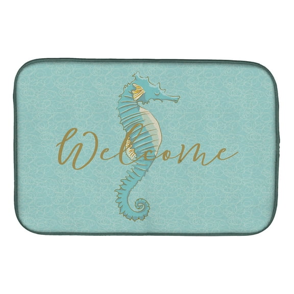 Seahorse Welcome Dish Drying Mat