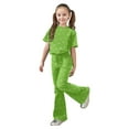 thumbnail image 3 of Gaexia Children'S Jogging Set,Girls Casual Fashion Outfit Bow Short Sleeve Top and Long Pants Comfy Two Piece Playwear Fashion Clothes,11-12 Years, 3 of 5