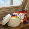 thumbnail image 2 of Sea Team Round Cotton Rope Storage Basket with Lid, Decorative Woven Storage Bin, Pot, Caddy, Organizer, Container for Snacks, Towels, Plants, 10 x 7.5 Inches (Small, Khaki), 2 of 7