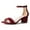 Wine Vegan Suede, variant on Daisy Block Heel Sandals, Ankle Strap Block Heels Open Toe Dress Shoes, Chunky Heels Comfortable and Stylish for Women