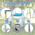 thumbnail image 5 of Outdoor 3-Station Playground Set, Metal Swing Sets For Backyard With Climbing Rope, 2 Swings, Heavy Duty Steel A-Frame Swing Stands For Park, 5 of 7