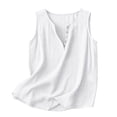 thumbnail image 5 of Women's Cotton Linen Sleeveless Crewneck Tank Top Loose Fit Casual Summer Blouse, 5 of 8