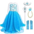 thumbnail image 2 of Vestidos de Elsa para niñas, ropa de Cosplay para niños, Vestido de princesa Anna, Vestido de reina de la nieve, Disfraces para niños, fiesta de cumpleaños, Rapunzel Fivean unisex, 2 of 2